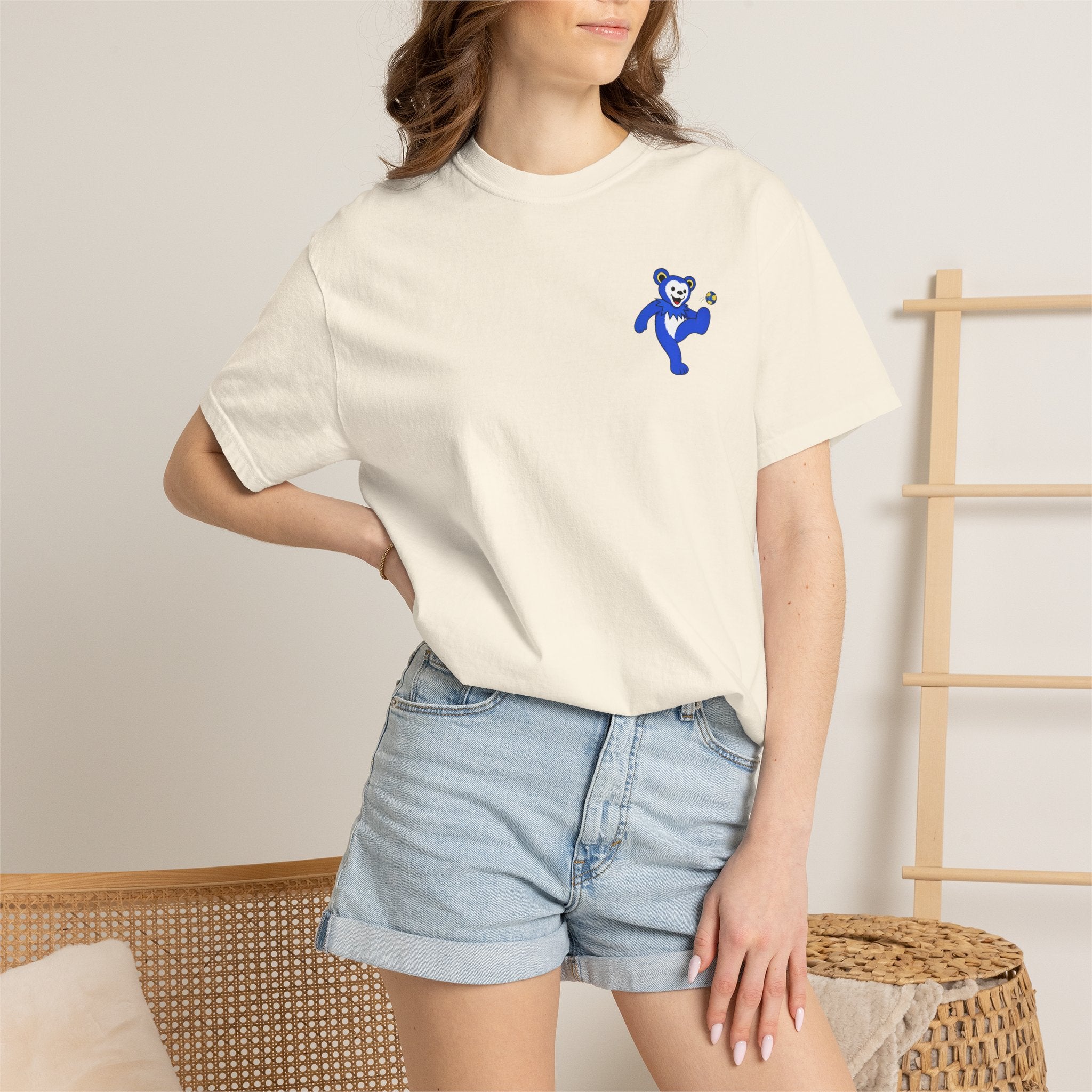 Blue and Yellow Hacky Sack Tee