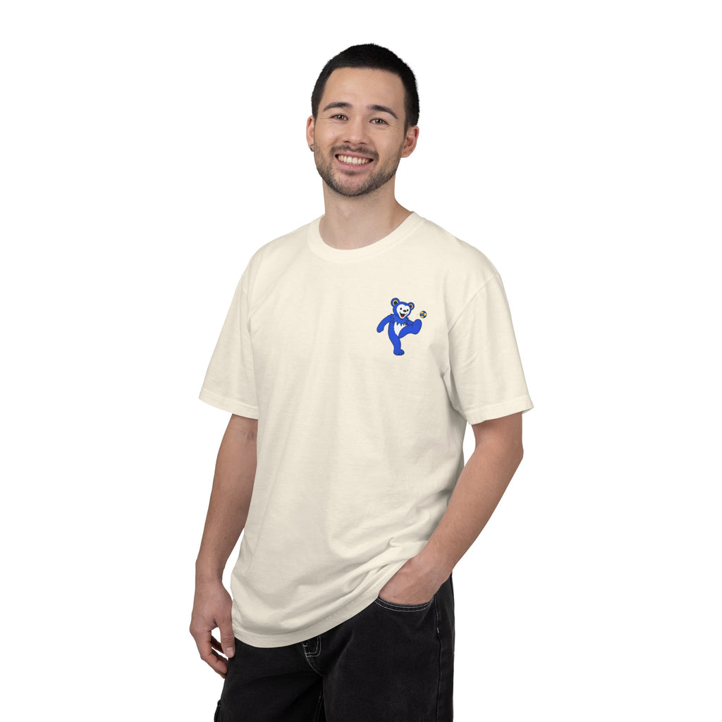 Blue and Yellow Hacky Sack Tee